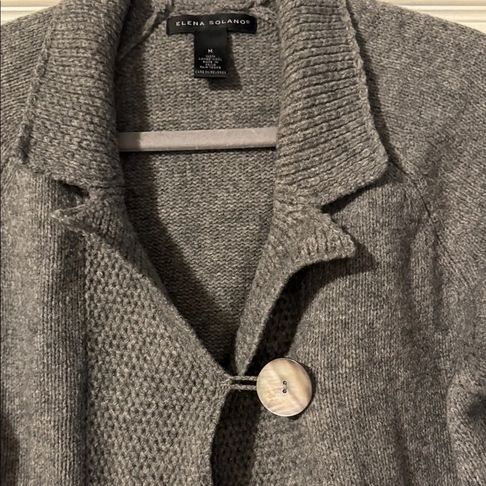 Gray Women's wool sweater  Coat - Picture 3 of 11